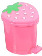 Cute Mini Covered Sealed Trash Can, Strawberry Pop-Up Mini Trash Bin, Household Desktop Waste Storage Bin