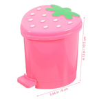 Cute Mini Covered Sealed Trash Can, Strawberry Pop-Up Mini Trash Bin, Household Desktop Waste Storage Bin