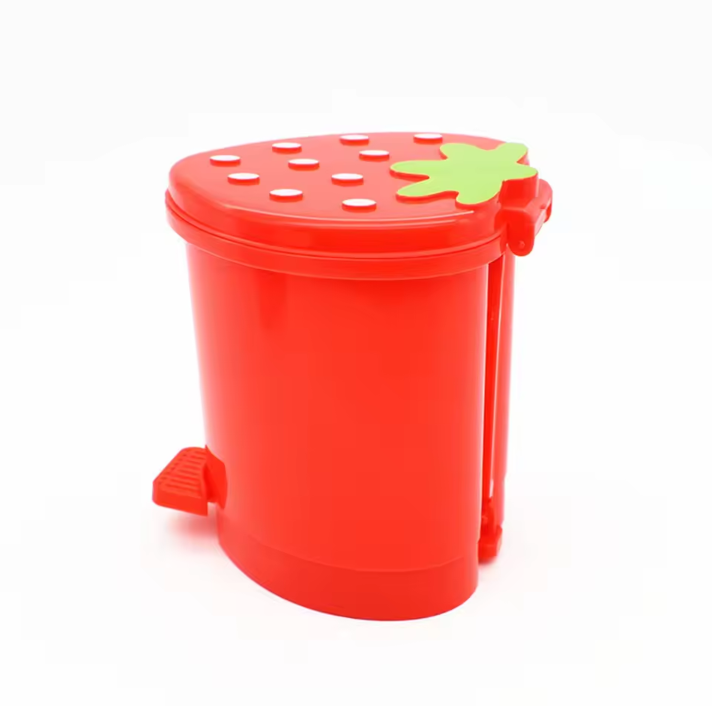 Cute Mini Covered Sealed Trash Can, Strawberry Pop-Up Mini Trash Bin, Household Desktop Waste Storage Bin